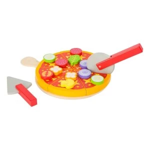 Image of Legler - Small Foot Childrens Wooden Cuttable Pizza Toy Play Set (Multi-colour)