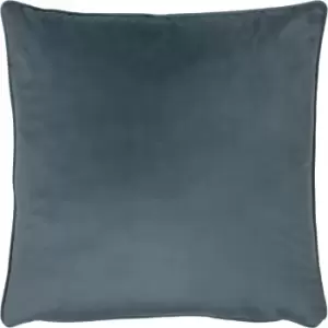 image of Opulence Soft Velvet Cushion Petrol, Petrol / 55 x 55cm / Polyester Filled