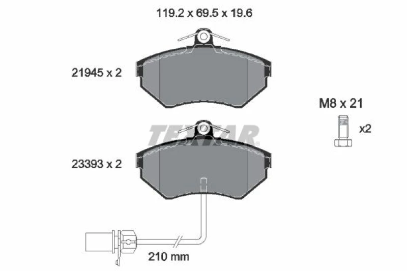 Image of Brake pad set TEXTAR 2194504