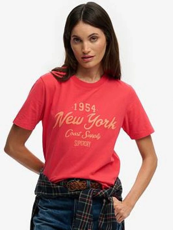 Image of Superdry Womens T-Shirt Superdry Beach Club Rouge Female XS