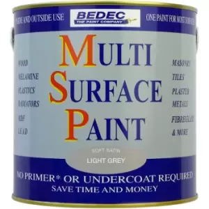 image of Bedec Multi Surface Paint Satin Light 2.5L in Grey Plastic