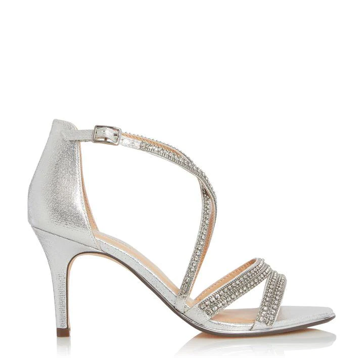Image of Roland Cartier Silver 'Melanie' Stiletto Heel Slingbacks - 3