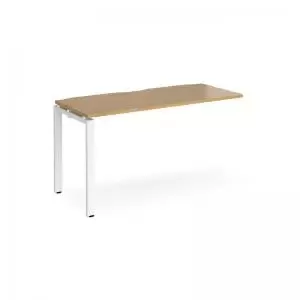 Image of Adapt add on unit single 1400mm x 600mm - white frame and oak top