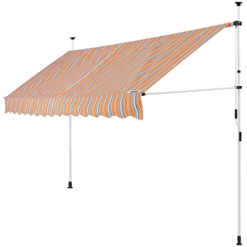 image of Clamp Awning Telescopic Balcony Canopy 150 - 400cm Retractable Sunshade 200cm (de), Gelb/Blau (de)