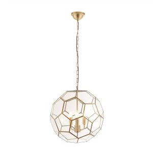 Image of 3 Light Spherical Pendant Antique Brass, Glass, E14