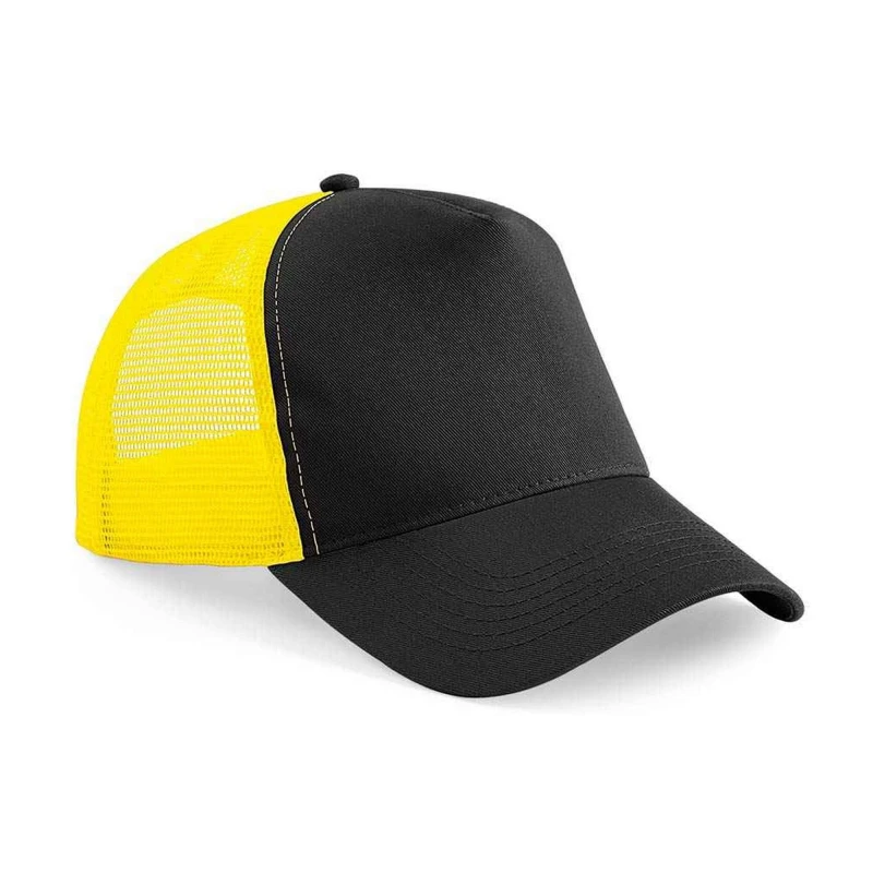 Image of Beechfield Beechfield Men Snapback Trucker Cap in Lemon Lemon One Size Male 5063527835833
