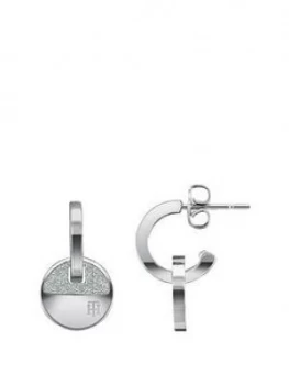 Image of Tommy Hilfiger Logo Pave Earrings