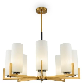 image of Maytoni Modern - Fortano Modern Fortano 8 Light Brass Chandelier Glass Shade