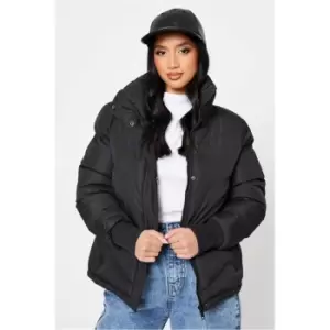 image of I Saw It First Black Petite High Neck Puffer Coat - Black