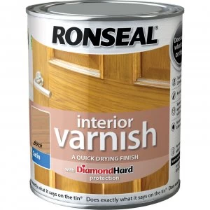 image of Ronseal Interior Satin Quick Dry Varnish Birch 250ml