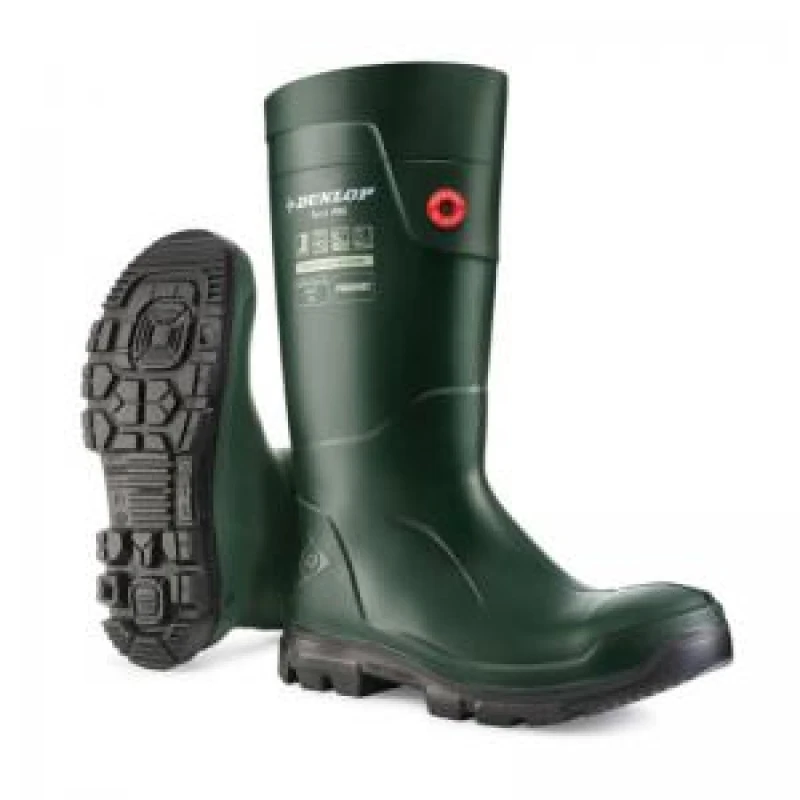 Image of Dunlop Mens TerraPro Steel Toe Cap Full Safety Wellingtons UK Size 9 (EU 43) GREEN DUN095-GREEN-9
