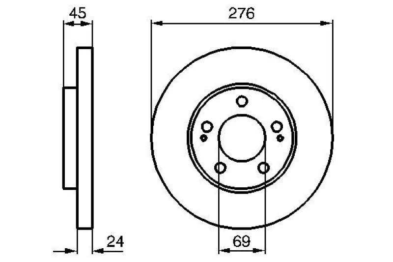 Image of Bosch 0 986 479 035 Brake disc internally vented, Oiled Brake Disc (82)