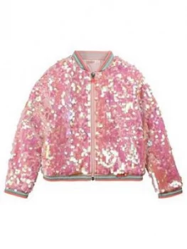 Image of Billieblush Girls Sequin Bomber Jacket - Multi, Size 6 Years, Women