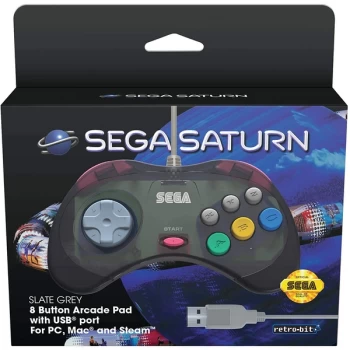 Image of Grey Retro-Bit Sega Saturn USB Game Pad