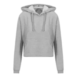 Image of AWDis Just Hoods Womens/Ladies Girlie Cropped Hoodie (L) (Heather Grey)