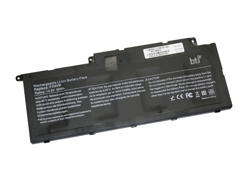 Image of BTI BTI 58Wh 4 cell Y1FGD compatible battery for DELL INSPIRON 17 7737 INSPIRON 15 7537 INSPIRON 14 7437 451-BBEO-BTI