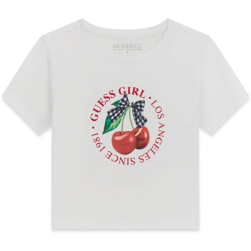 Image of Guess Kids Graphic Crop Top White G011 female 12 Yrs