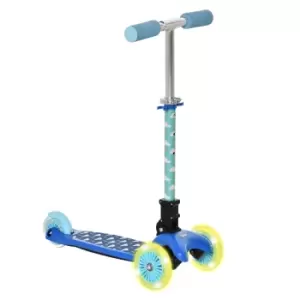 image of Homcom Kids Scooter Foldable Kick Scooter LED Flashing Wheels 3-8 Years Blue