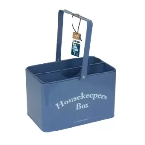 image of Charles Bentley Marine Conservation Society Plastic Free Metal House Keepers Box with Removable Caddy - Blue