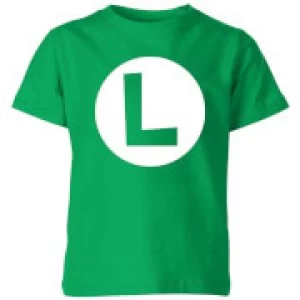 Image of Nintendo Super Mario Luigi Logo Kid's T-Shirt - Kelly Green - 11-12 Years