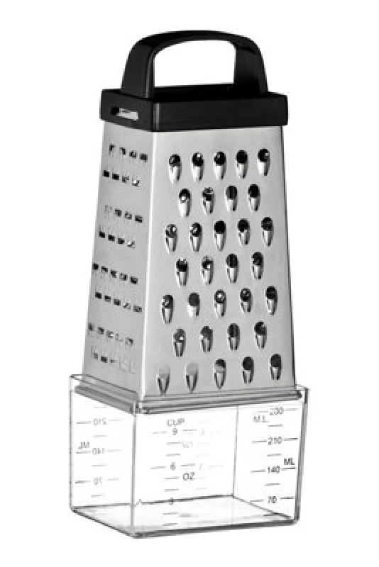 Image of Interiors by Premier Silver Kitchenware 4 Sided Grater with Collection Compartment Silver