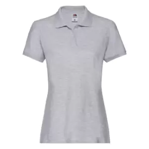 Image of Fruit Of The Loom Ladies Lady-Fit Premium Short Sleeve Polo Shirt (M) (Athletic Heather Grey)