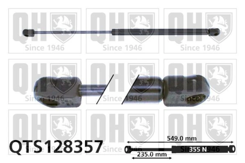Image of QUINTON HAZELL Tailgate strut QUINTON HAZELL QTS128357