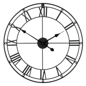 Premier Housewares Metal Wall Clock - Matte Black