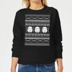 Image of Star Wars Stormtrooper Knit Womens Christmas Sweatshirt - Black