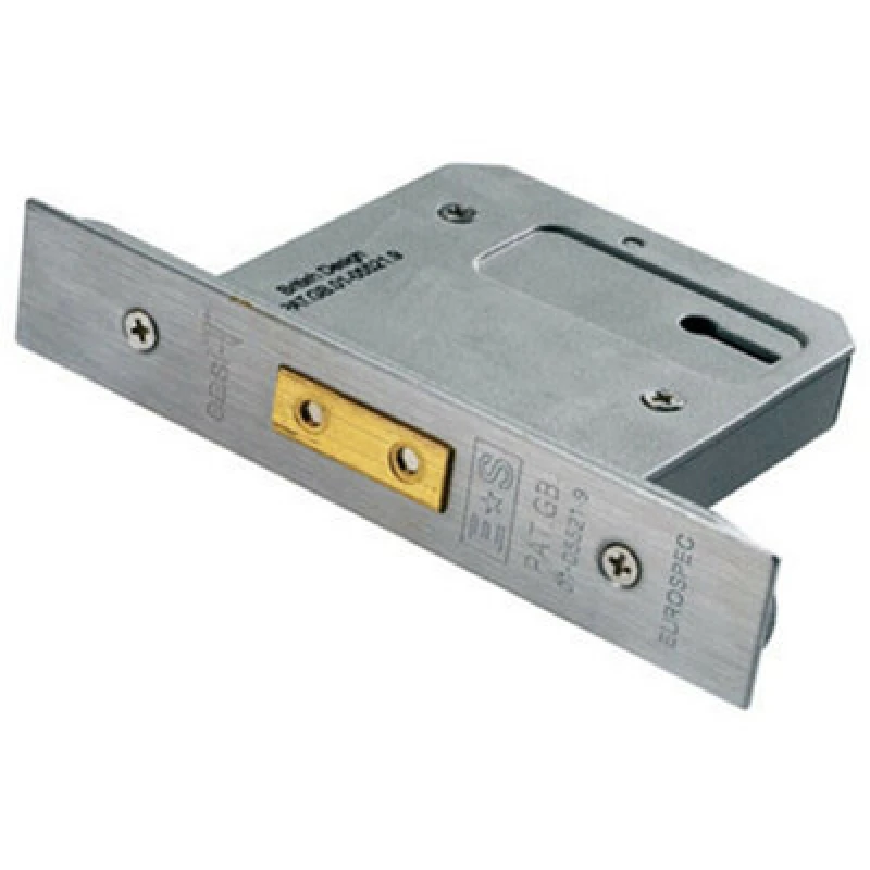 Image of Loops 64mm Euro Profile 5 Lever Deadlock Satin Stainless Steel Door Security Latch Metallics unisex