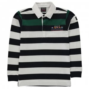 image of Paul And Shark Long Sleeve Polo Shirt - Green/White 101