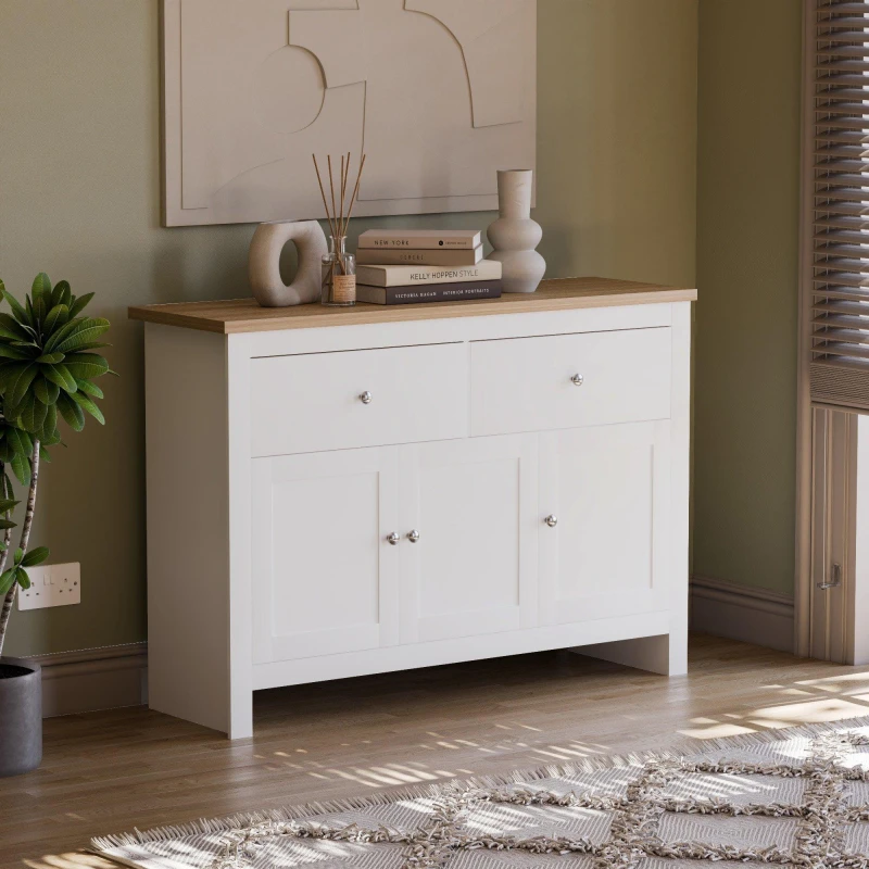 Image of Lassic Vida Designs Arlington 2 Drawer 3 Door Sideboard White unisex One Size
