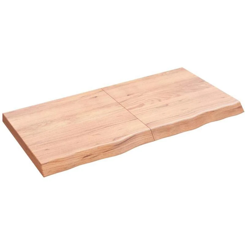 Image of Vidaxl Wall Shelf Light Brown 120X60X6cm Treated Solid Wood Oak, Brown 363699