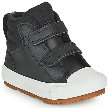 image of Converse CHUCK TAYLOR ALL STAR BERKSHIRE BOOT SEASONAL LEATHER HI boys's Childrens Shoes (High-top Trainers) in Black