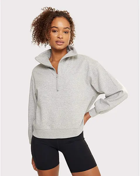 image of Chelsea Peers Chelsea Peers Quarter Zip Sweater Grey Female 16 HW03004