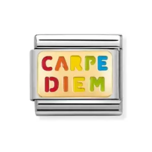 image of Nomination Classic Gold Carpe Diem Rainbow Charm