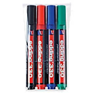 Image of edding 330 Chisel Tip Permanent Markers, Assorted - Pack of 4