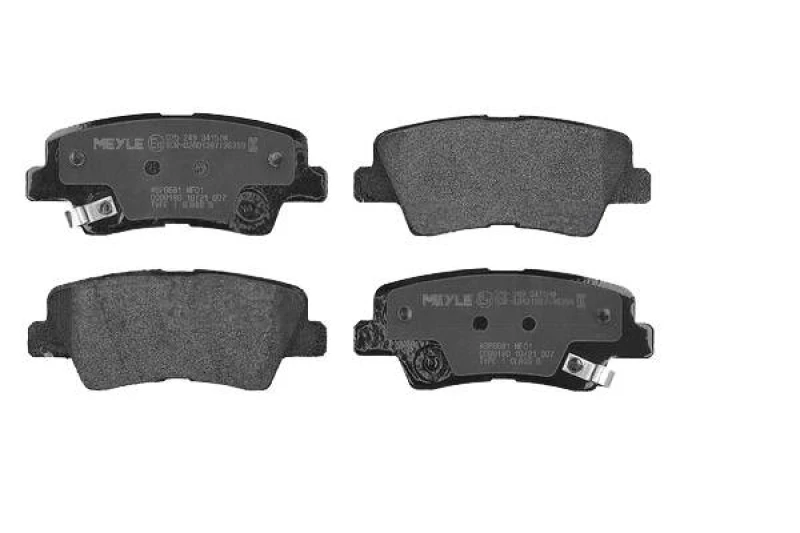 Image of MEYLE 025 249 3415/W Brake pad set Rear Axle, with acoustic wear warning, Original Quality, with anti-squeak plate Brake Pad Set,disc brake (402)