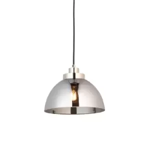 Image of Caspa Single Pendant Ceiling Lamp, Bright Nickel Plate, Mirrored Glass