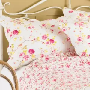 image of Honey Pot Lane Floral Pillow Sham White