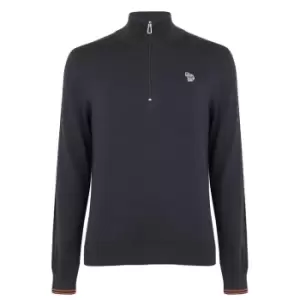 Image of Paul Smith Zebra half Zip Knit Top - Black