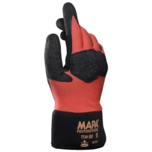 Image of Nitrile Coated Gloves, Shock Absorbing, Black/Orange, Size 11