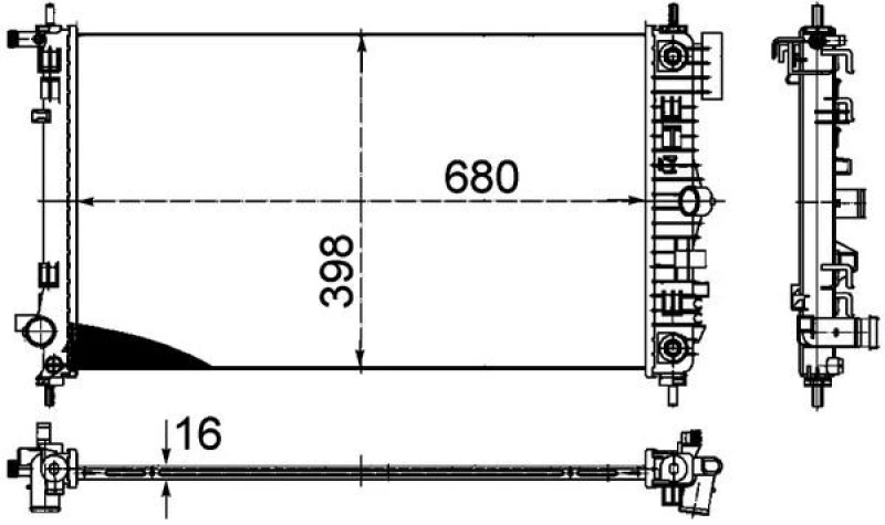 Image of MAHLE CR 1098 000P Engine radiator Brazed cooling fins, Automatic Transmission Radiator,engine cooling (470)