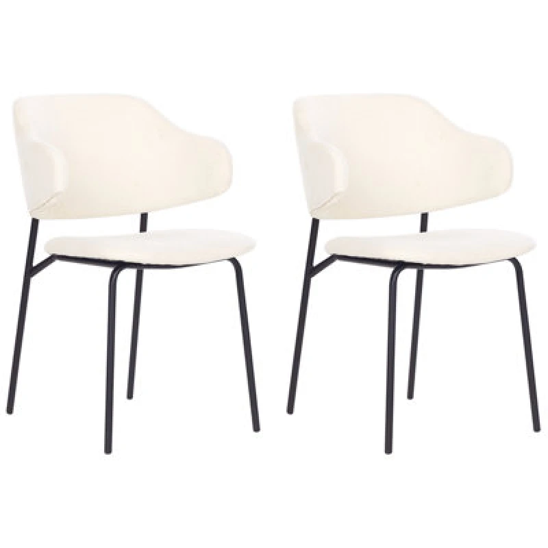 Image of Beliani Set Of 2 Dining Chairs Kenai Light Beige