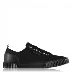 Image of Lyle and Scott Mitchell Mens Canvas Trainers - Black Mono 291