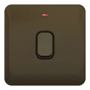 Image of Schneider LSD 20AX Double Pole Switch LED Indicator Black Insert Mocha Bronze - GGBL2011BMB