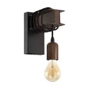 Image of LED Wall Light / Sconce Industrial Rust Effect Hangman 1 x 60W E27 Bulb