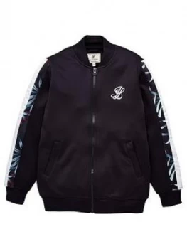 Image of Illusive London Boys Dark Tropical Zip Through Jacket - Navy