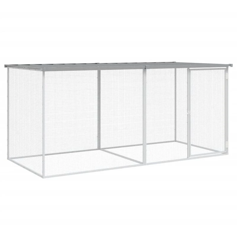 Image of VIDAXL Chicken Cage with Roof Light Grey 203x98x90cm Galvanised Steel vidaXL 8720845916695