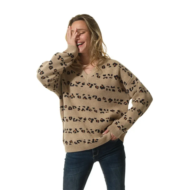 Image of Hublot Mode Marine Womens V-neck sweater Hublot Mode Marine Camelise Beige Female L